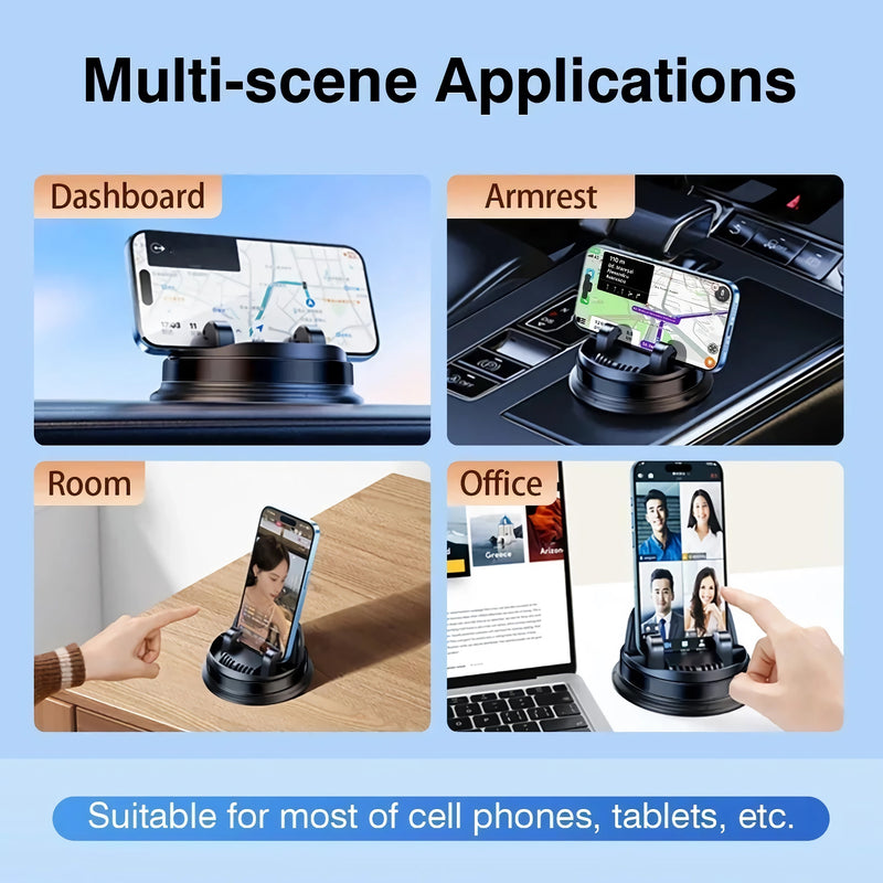360 rotatable car phone holder with eyeglasses storage, view 6 - MRSLM