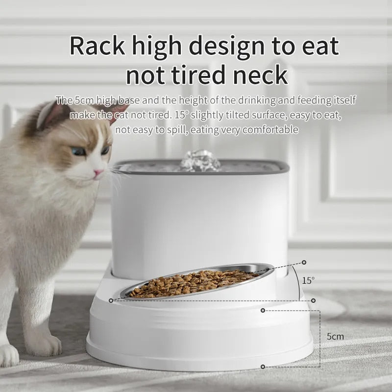 cat water fountain and feeder, view 7 - MRSLM