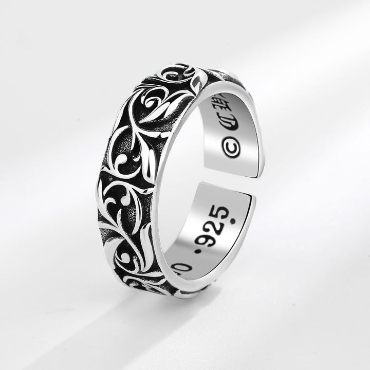 S925 Sterling Silver Vintage Eternal Rattan Ring For Men