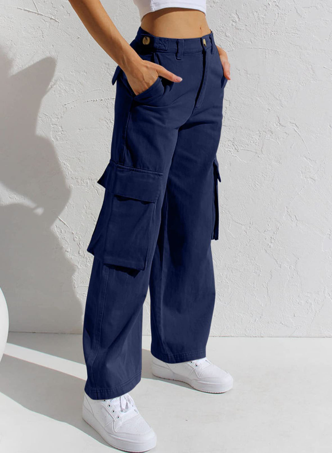 Women's Multi-pocket Workwear Loose Casual Denim Trousers