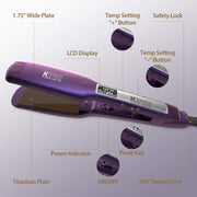 titanium hair straightener with LCD display, view 7 - MRSLM