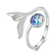 ladies sterling silver fish tail ring, view 5 - MRSLM