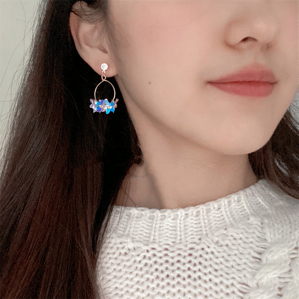 Spring And Fairy Tale Pastoral Handmade Symphony Blue Earrings