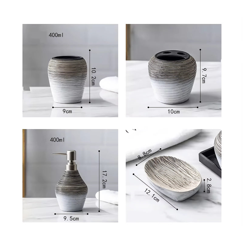 retro ceramic bathroom set, view 8 - MRSLM