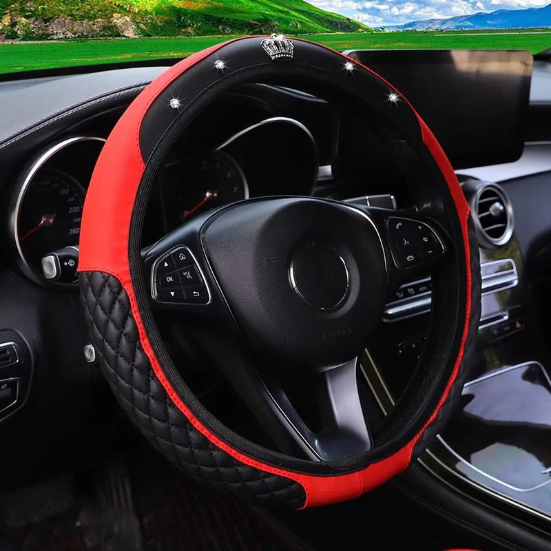 diamond crown steering wheel cover, view 3 - MRSLM