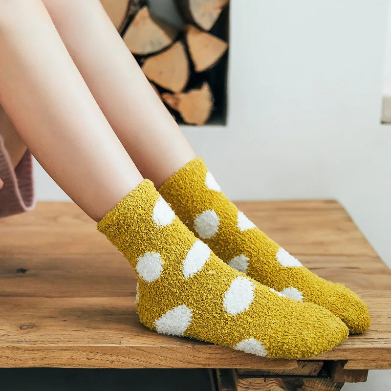 Candy color fluffy dot socks for women, view 11 - MRSLM