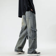 american retro strap design pants, view 3 - MRSLM