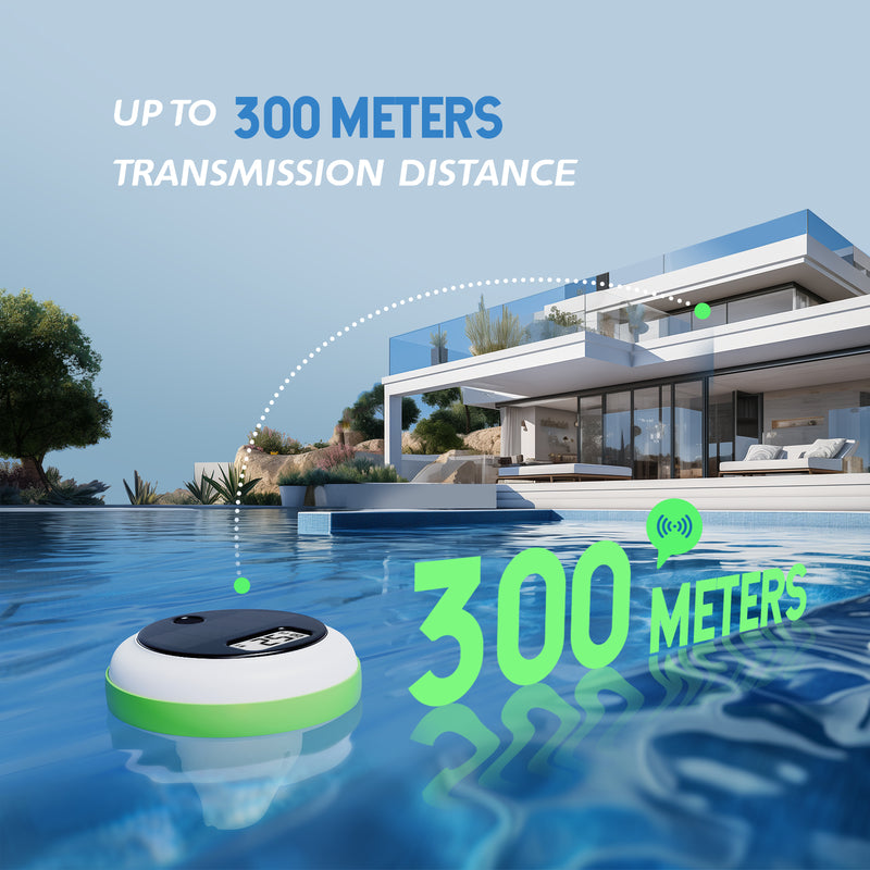 solar floating pool thermometer, view 3 - MRSLM