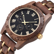 Retro walnut gold watch, view 3 - MRSLM