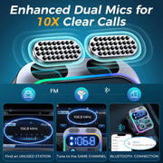bluetooth 5.3 FM transmitter with dual mics, view 7 - MRSLM