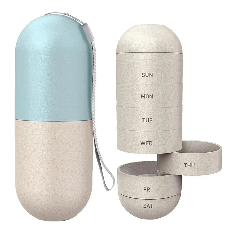 portable weekly pill organizer, view 2 - MRSLM