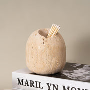 beige travertine match holder - MRSLM