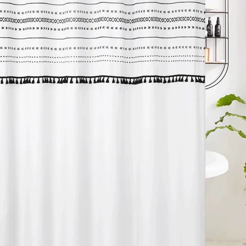 Bohemian print waterproof shower curtain, view 2 - MRSLM
