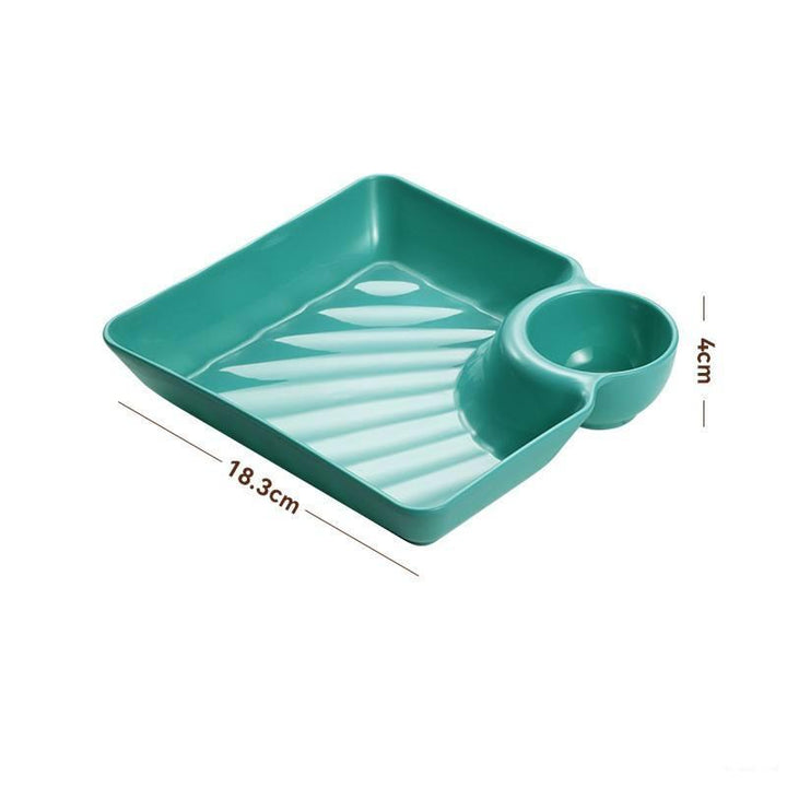 2-in-1 Square Snack Platter with Vinegar Compartment