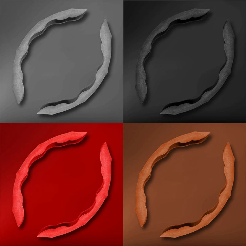 textured suede steering wheel cover, view 9 - MRSLM