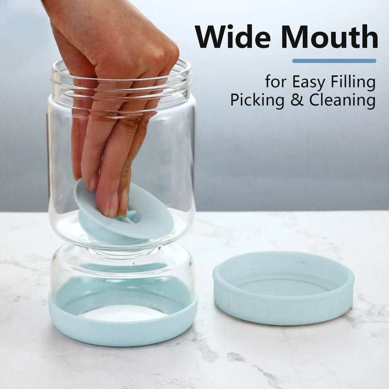 2-in-1 glass kimchi and pickle jar with strainer, view 6 - MRSLM