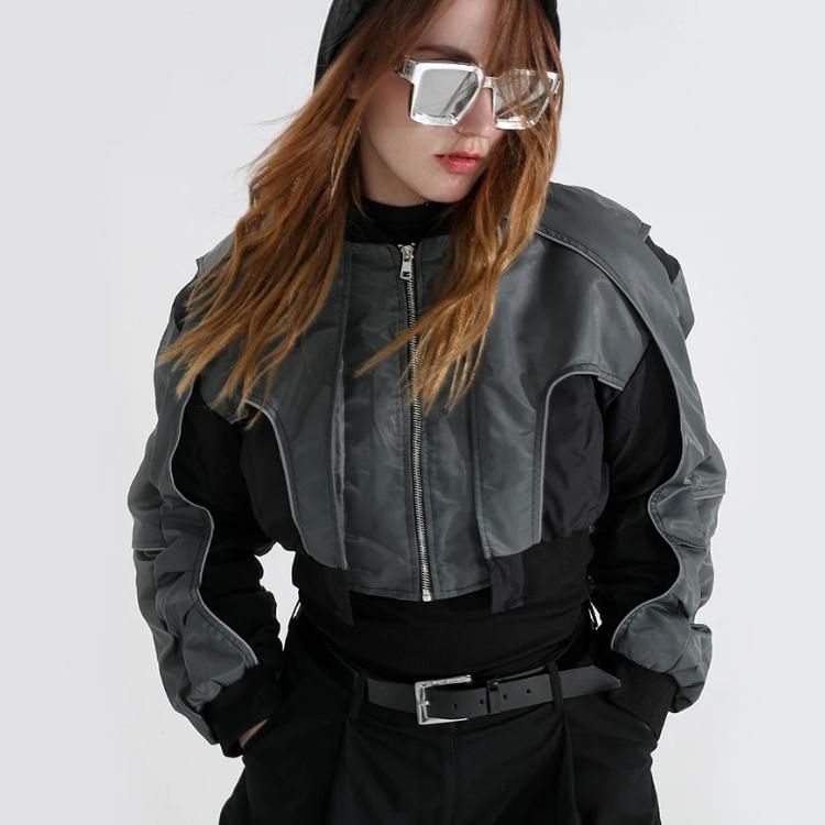 reflective splice hooded jacket - MRSLM