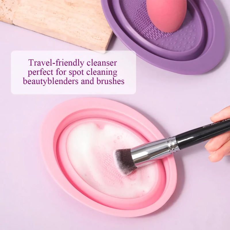 Silicone Makeup Brush Cleaner & Folding Washing Bowl
