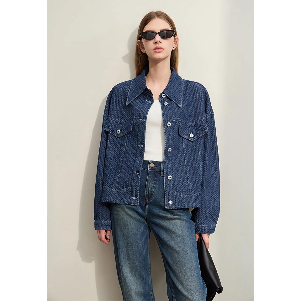 Minimalistischer Jeansmantel – Kurze, lockere Herbstjacke