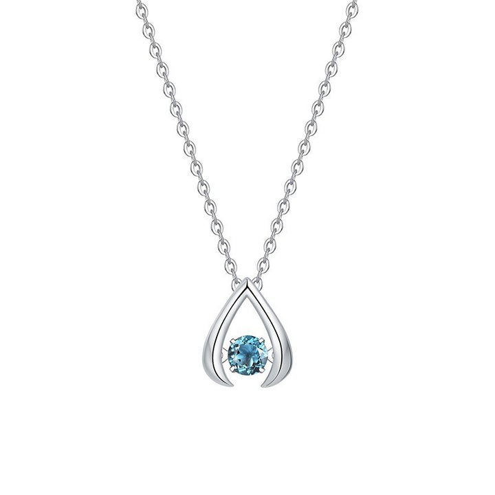 Women's S925 Sterling Silver Natural Topaz Necklace