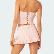 strapless top and pleated skirt set, view 7 - MRSLM