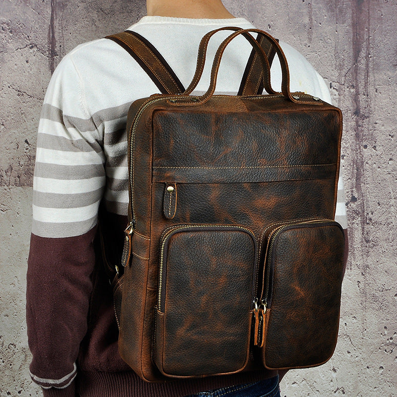 Leather Shoulder Bag youth fashion top leather backpack