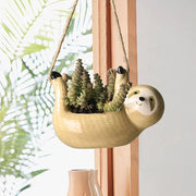 ceramic cartoon animal hanging plant pot, view 5 - MRSLM