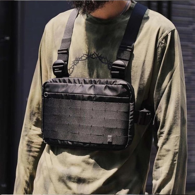 Men's nylon chest bag with zipper pocket, view 4 - MRSLM
