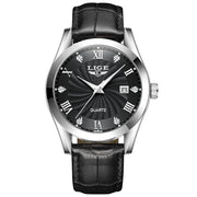 men's leather chronograph sport watch, view 3 - MRSLM