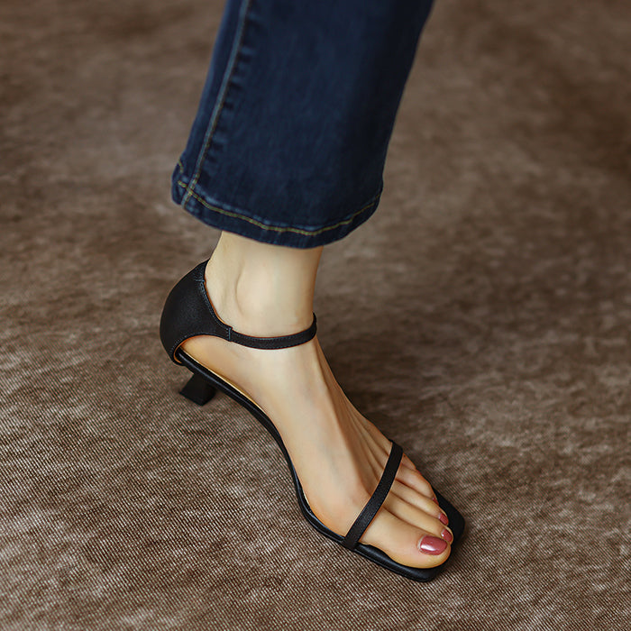 Square toe high heel sandals, view 2 - MRSLM