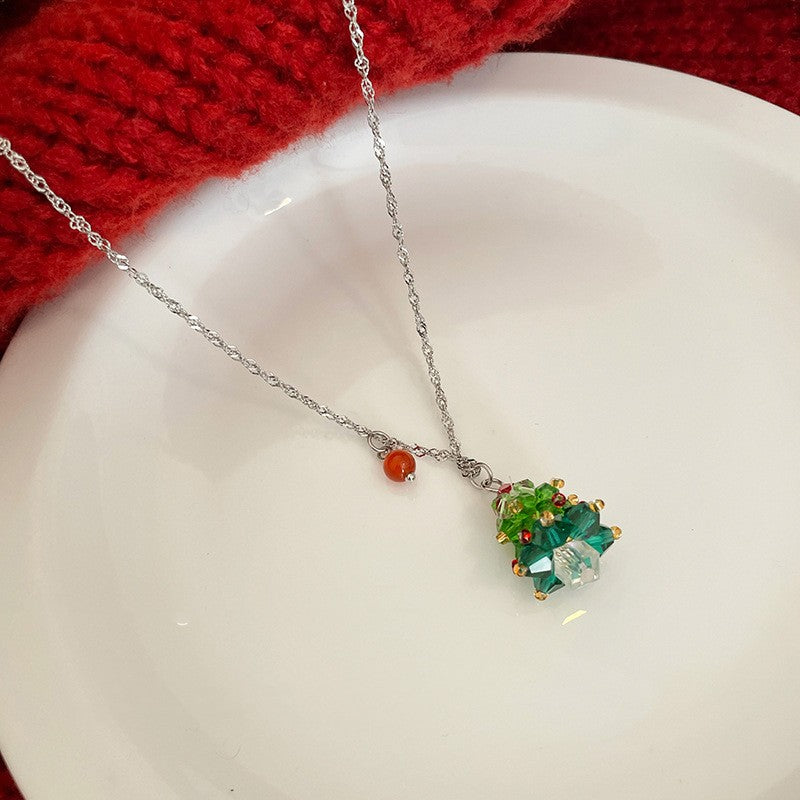 Christmas Tree Pendant Necklace for Women
