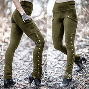 Rivet split pencil pants with pockets, view 3 - MRSLM