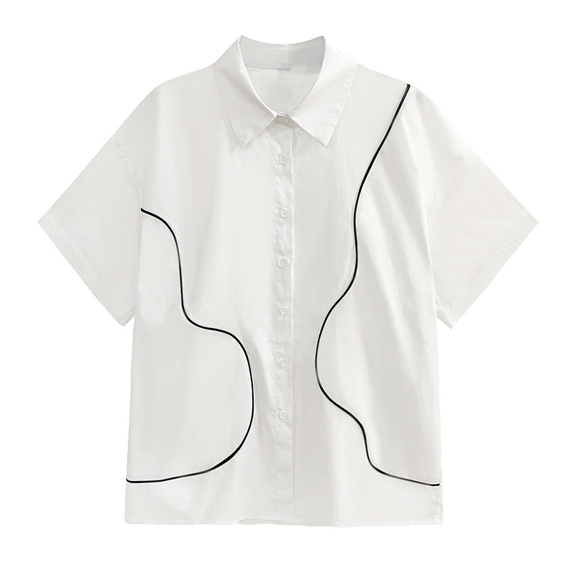line short-sleeved shirt, view 4 - MRSLM