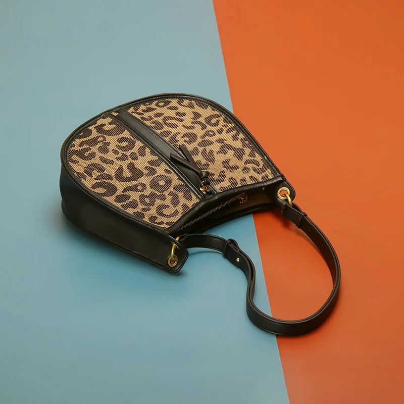 leopard saddle shoulder bag, view 5 - MRSLM