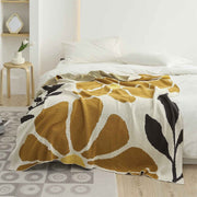 Pastoral floral leaves cotton throw blanket, view 7 - MRSLM