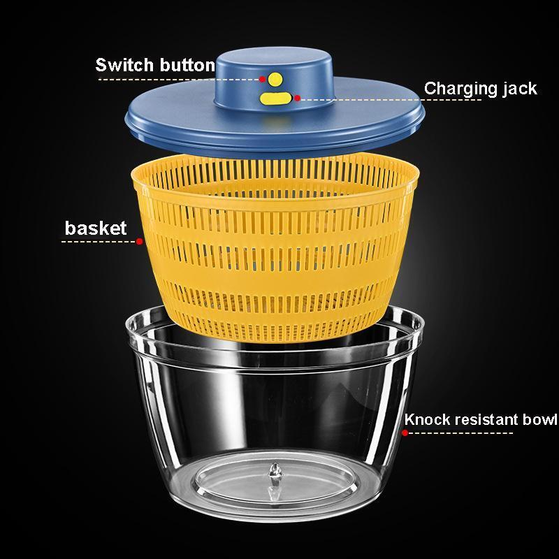 electric vegetable dehydrator salad spinner, view 11 - MRSLM