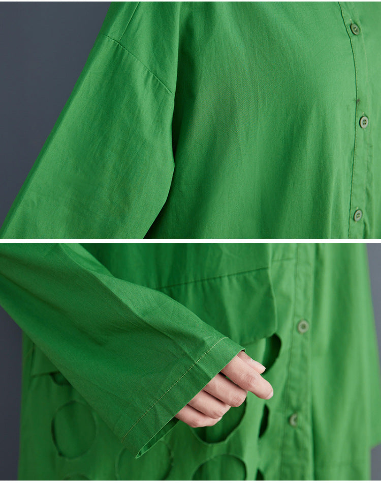 Artistic Casual Trench Coat Mid-length Loose Temperament Popular Shirt Coat