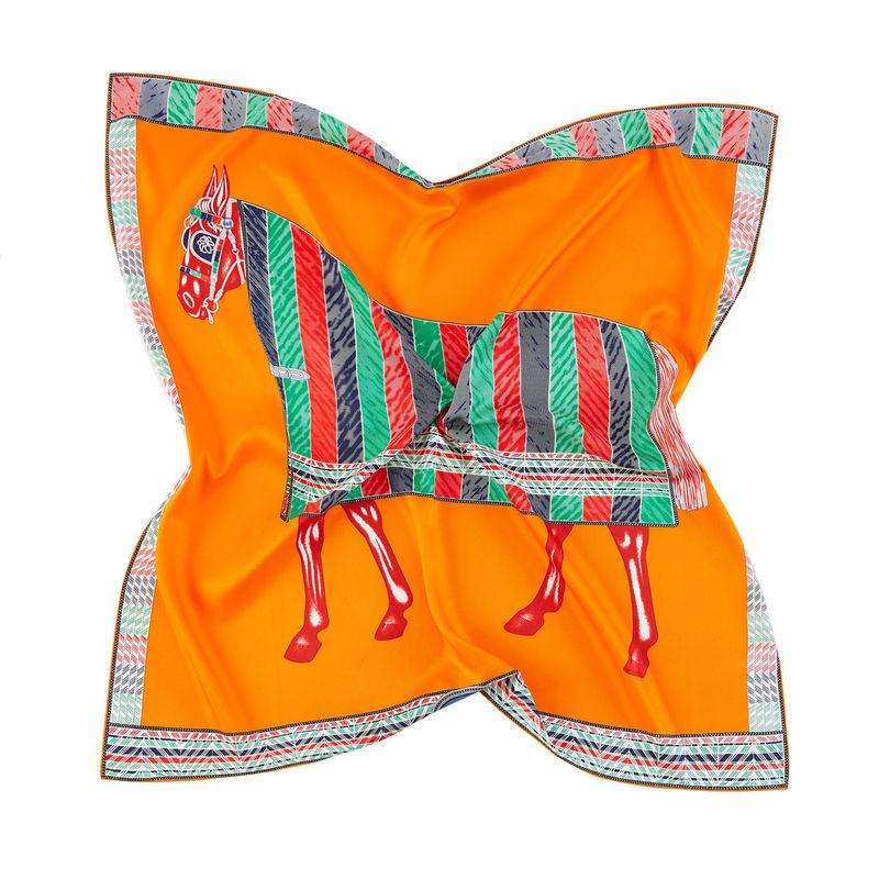 silk blend square scarf, view 11 - MRSLM