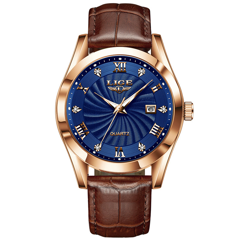 men's leather chronograph sport watch, view 6 - MRSLM