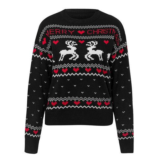 Women's elk heart Christmas knit sweater, view 5 - MRSLM
