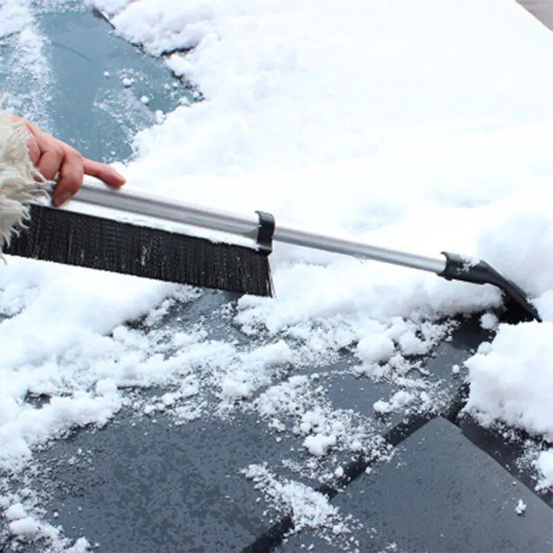 extendable car ice scraper with snow brush, view 3 - MRSLM