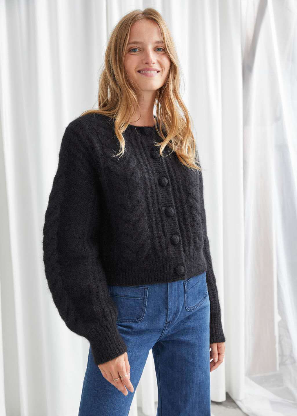 Half High Neck Cardigan Women