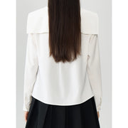 v-neck chiffon shirt, view 8 - MRSLM