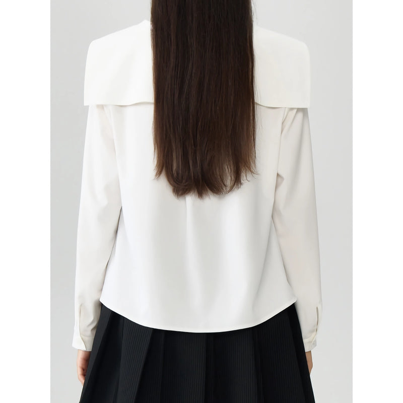 v-neck chiffon shirt, view 8 - MRSLM
