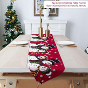 Embroidered Christmas table runner, view 5 - MRSLM
