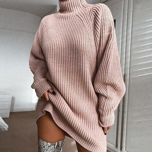 Women's oversized turtleneck sweater dress, view 10 - MRSLM