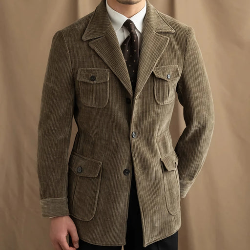 men's corduroy trench coat, view 2 - MRSLM