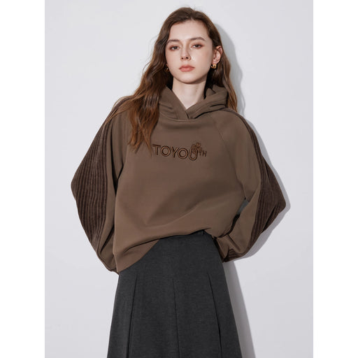 women's fleece embroidered hooded pullover, view 2 - MRSLM