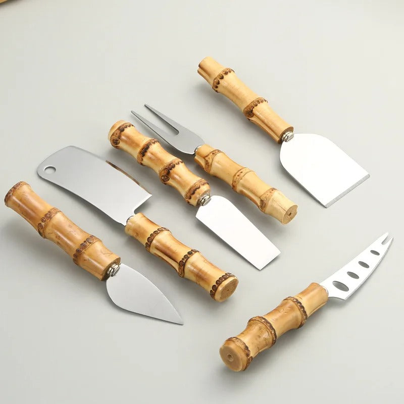 bamboo cheese knives set, view 6 - MRSLM