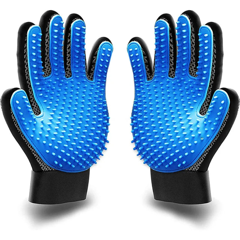 2-in-1 Pet Grooming & Deshedding Gloves - Perfect for Dogs, Cats & More